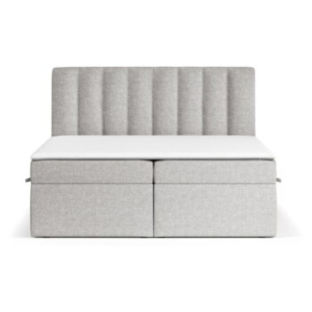 Svetlosivá boxspring posteľ s úložným priestorom 160x200 cm Novento – Maison de Rêve - Image 9