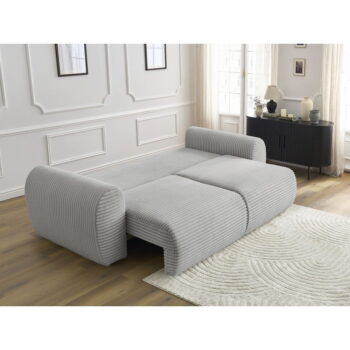 Svetlosivá menčestrová rozkladacia pohovka 257 cm Lucien – Bobochic Paris - Image 10