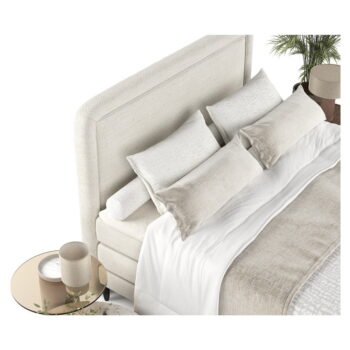 Krémovobiela boxspring posteľ 180x200 cm Dove – Maison de Rêve – Obrázok 3