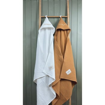 Biela mušelínová detská osuška s kapucňou 85x85 cm Muslin – Malomi Kids - Image 3