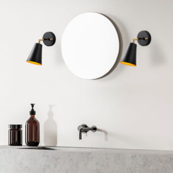 Nástenné svietidlo v čiernej a zlatej farbe ø 10 cm Evander – Opviq lights - Image 3