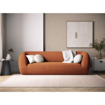 Oranžová pohovka z textílie buklé 230 cm Essen – Cosmopolitan Design - Image 5