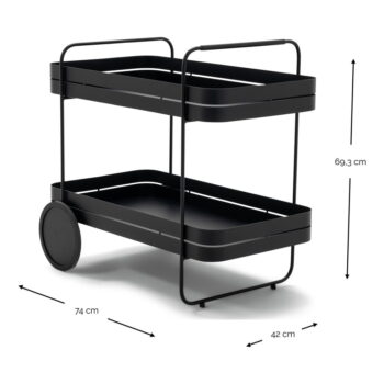 Kovový servírovací stolík na kolieskach 74x42 cm Gin & Trolley – Spinder Design - Image 8