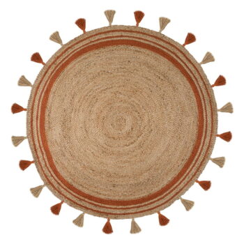Hnedo-oranžový jutový koberec Flair Rugs Istanbul, ⌀ 150 cm