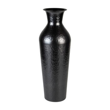 Čierna oceľová vysoká váza (výška 56 cm) Dunja – White Label