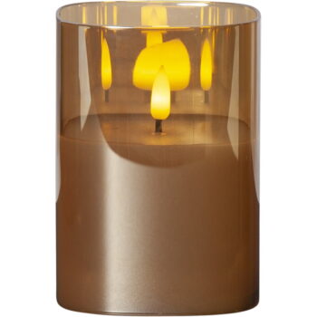 Oranžová LED vosková sviečka v skle Star Trading Flamme, výška 12,5 cm - Image 2