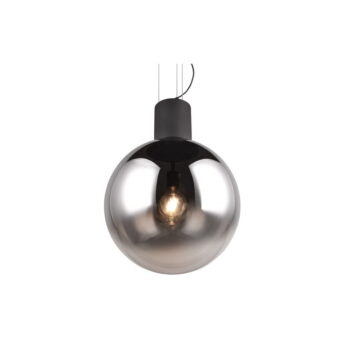 Čierne LED závesné svietidlo so skleneným tienidlom ø 50 cm Cipallone – CINQUE - Image 3