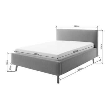 Béžová čalúnená dvojlôžková posteľ s úložným priestorom s roštom 140x200 cm Mattis - Meise Möbel – Obrázok 9