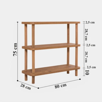 Knižnica v dekore borovice v prírodnej farbe 80x75 cm Step - Kalune Design - Image 6