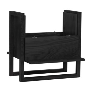Čierna vinotéka z dubového dreva 59x60 cm NewEst - Woodman – Obrázok 3