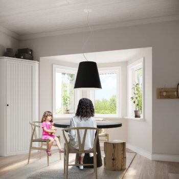 Čierne závesné svietidlo so skleneným tienidlom ø 50 cm Tresco - Nice Lamps - Image 6