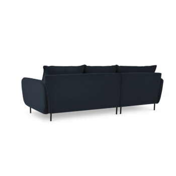 Tmavomodrá zamatová rohová pohovka (ľavý roh) Vienna – Cosmopolitan Design - Image 3