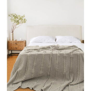Béžový pléd 200x220 cm Trenza – Oyo Concept - Image 3