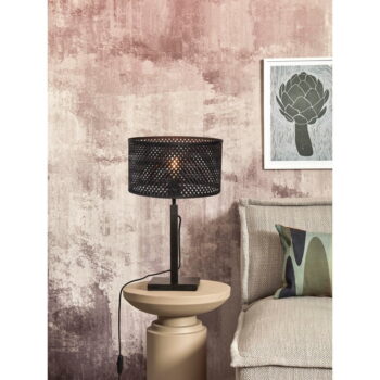 Čierna stolová lampa s bambusovým tienidlom (výška 38 cm) Java – Good&Mojo - Image 4