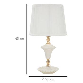 Biela stolová lampa s textilným tienidlom (výška 45 cm) Caserta – Mauro Ferretti - Image 6