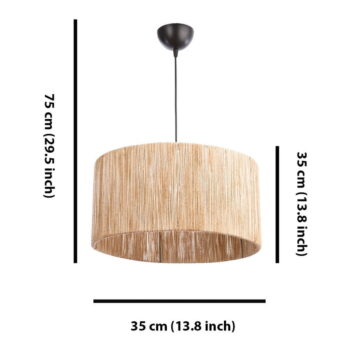 Závesné svietidlo v prírodnej farbe s tienidlom z juty ø 35 cm Cane – Opviq lights - Image 4