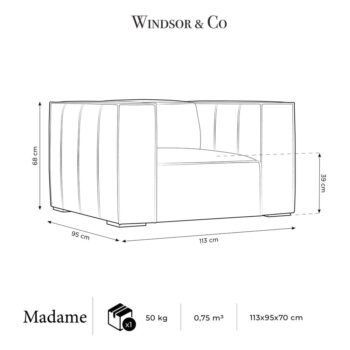 Svetlohnedé kožené kreslo Madame - Windsor & Co Sofas - Image 7
