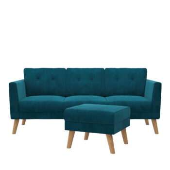 Modrá zamatová pohovka 82 cm Gloria – CosmoLiving by Cosmopolitan - Image 2