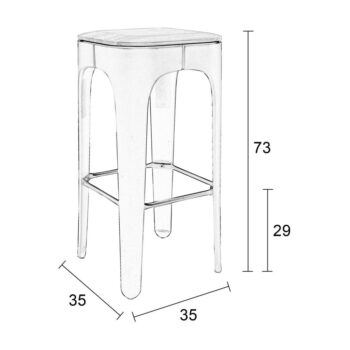 Antracitová barová stolička 73 cm Up-High – White Label - Image 7