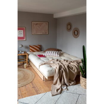 Dvojlôžková posteľ z borovicového dreva s úložným priestorom s roštom 160x200 cm v prírodnej farbe Kanso – Karup Design - Image 2