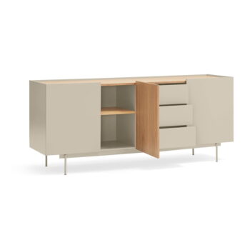 Nízka komoda v dekore duba v béžovo-prírodnej farbe 180x78 cm Otto – Teulat - Image 4