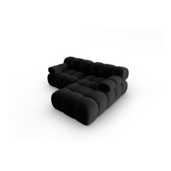 Čierna zamatová rohová pohovka (pravý roh) Bellis – Micadoni Home - Image 3
