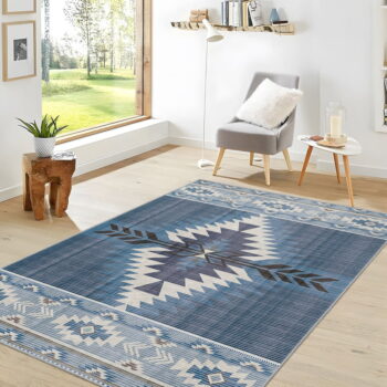 Modrý prateľný koberec 80x150 cm Ethnic Geo – Mila Home - Image 7