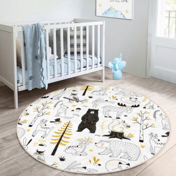 Žlto-biely detský koberec ø 120 cm Comfort – Mila Home - Image 4