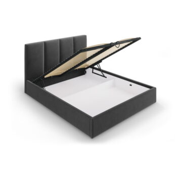 Tmavosivá zamatová dvojlôžková posteľ Mazzini Beds Juniper, 160 x 200 cm - Image 3