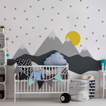 Nástenná samolepka Ambiance Giant Kid Sticker Scandinavian Mountains Nordika – Obrázok 3