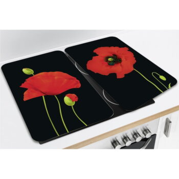 Kryty na sporák v súprave 2 ks z tvrdeného skla 52x30 cm Poppy - Maximex - Image 2