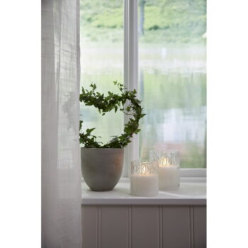 Biela LED vosková sviečka v skle Star Trading Flamme Romb, výška 10 cm – Obrázok 4