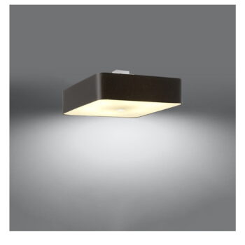 Čierne stropné svietidlo so skleneno-textilným tienidlom 55x55 cm Kortez – Nice Lamps - Image 4