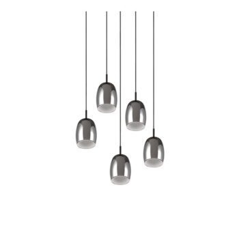Závesné svietidlo so skleneným tienidlom ø 48 cm v čierno-striebornej farbe Barret – Trio Select – Obrázok 3