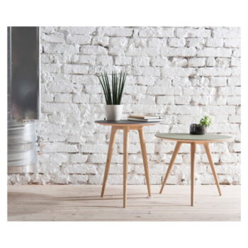 Odkladací stolík z dubového dreva s čiernou doskou Gazzda Arp, ⌀ 55 cm - Image 2