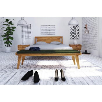 Lavica z dubového dreva so zeleným sedákom Retro - The Beds - Image 3
