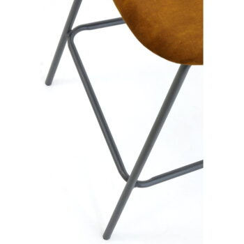 Zamatová barová stolička v horčicovej farbe 92 cm Emma - Light & Living – Obrázok 5