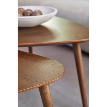 Hnedé konferenčné stolíky v súprave 2 ks v dekore duba 70x100 cm Adda – Unique Furniture - Image 3