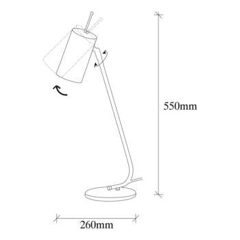 Biela stolnová lampa s kovovým tienidlom (výška 55 cm) Sivani – Opviq lights – Obrázok 8