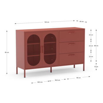 Komoda v tehlovej farbe 140x90 cm Diora – Marckeric - Image 8