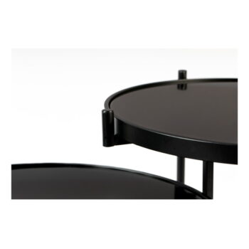 Okrúhly odkladací stolík so sklenenou doskou 43x86 cm Li – White Label – Obrázok 2