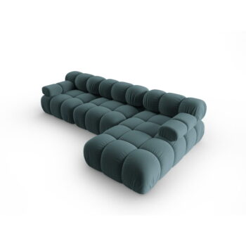Zamatová pohovka v petrolejovej farbe 285 cm Bellis – Micadoni Home - Image 3