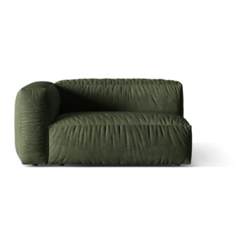 Zelený modul pohovky z textílie bouclé (ľavý roh) Martina – Micadoni Home