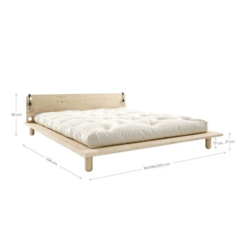 Čierna dvojlôžková posteľ z borovicového dreva s roštom 180x200 cm Peek - Karup Design – Obrázok 5