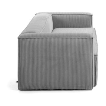 Sivá menčestrová pohovka 240 cm Blok – Kave Home - Image 10