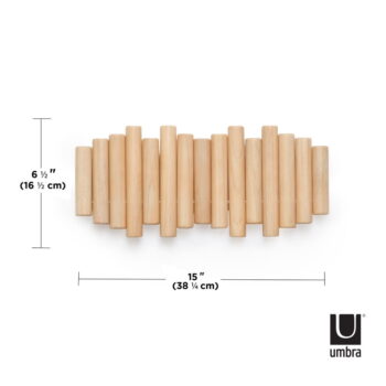 Nástenný vešiak z borovicového dreva v prírodnej farbe Picket - Umbra - Image 7