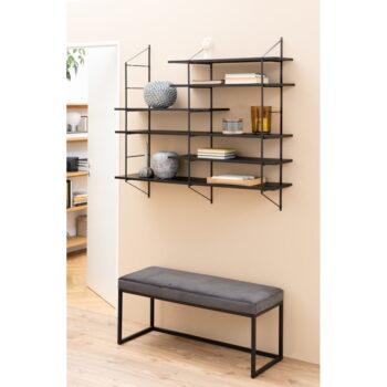 Čierna poschodová polica z masívu paulownie 120 cm Belfast – Actona - Image 3