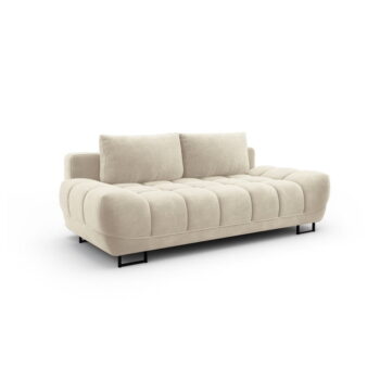 Béžová trojmiestna rozkladacia pohovka so zamatovým poťahom Windsor & Co Sofas Cirrus - Image 2