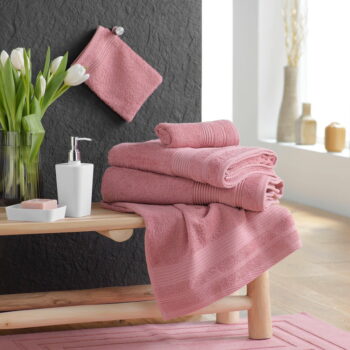 Ružový froté bavlnený uterák 50x90 cm Tendresse – douceur d'intérieur – Obrázok 4