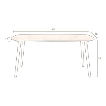 Jedálenský stôl s doskou v dekore orechového dreva 90x165 cm Clover – Dutchbone - Image 9